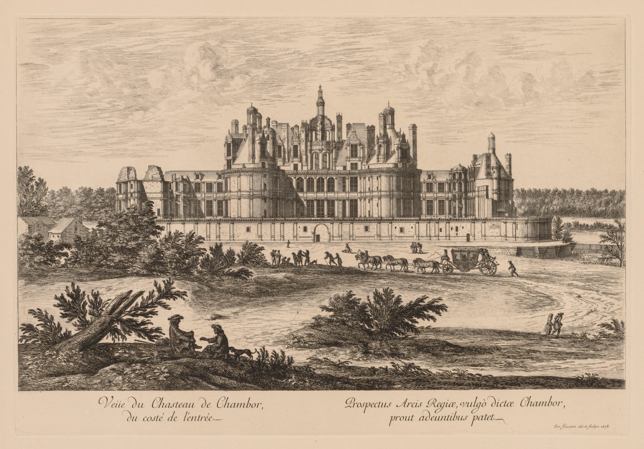 View of the Palace of Chambord from the Entrance by Israël Silvestre