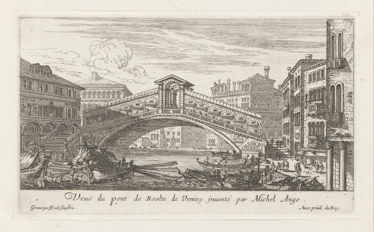 View of the Rialto bridge and the Grand Canal, Venice by Israël Silvestre