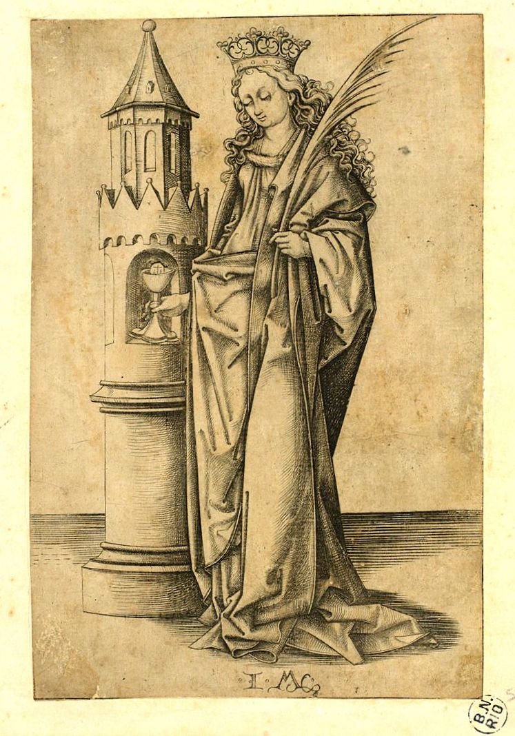Saint Barbara by Israhel van Meckenem