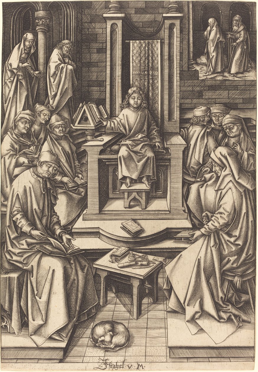 Christ Among the Doctors, c. 1490-1500 by Israhel van Meckenem