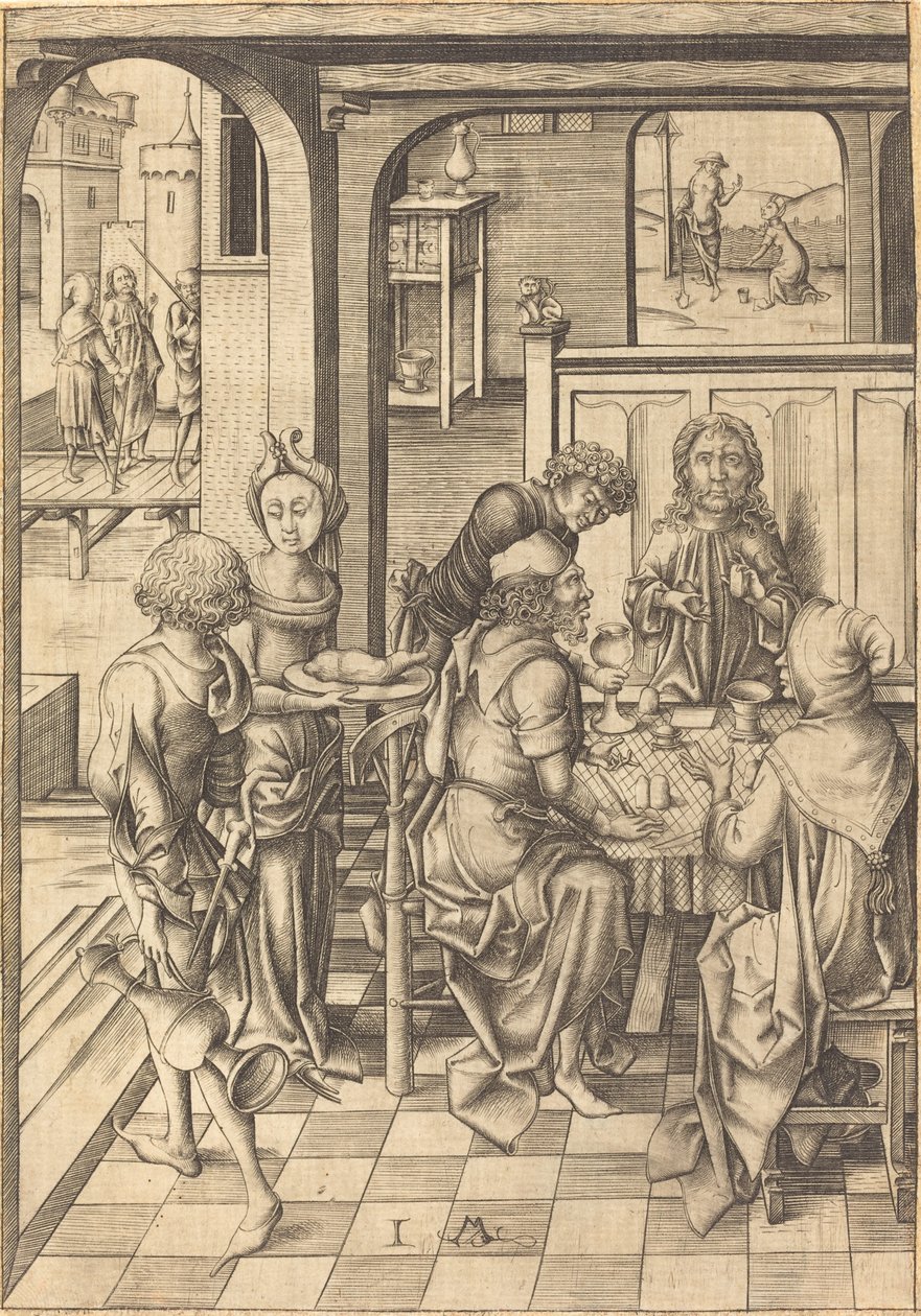 Christ at Emmaus, c. 1480 by Israhel van Meckenem