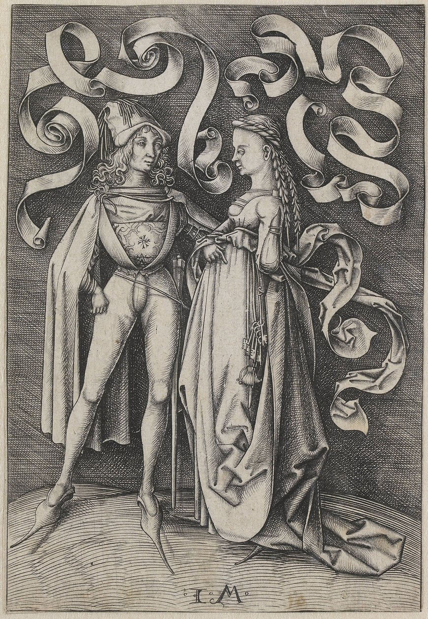 Knight and a Lady by Israhel van Meckenem