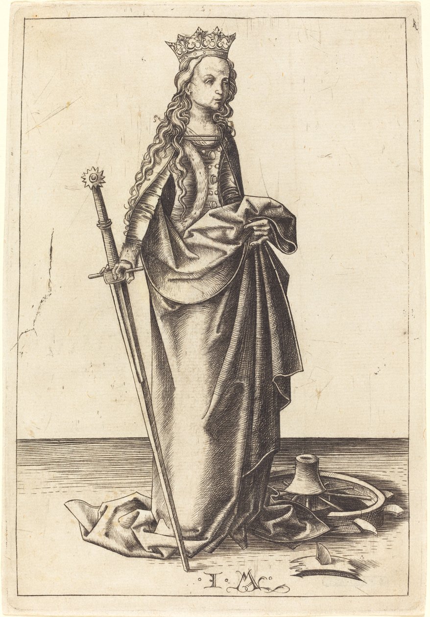 Saint Catherine by Israhel van Meckenem