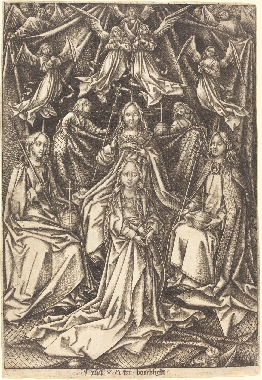 The Coronation of the Virgin by Israhel van Meckenem