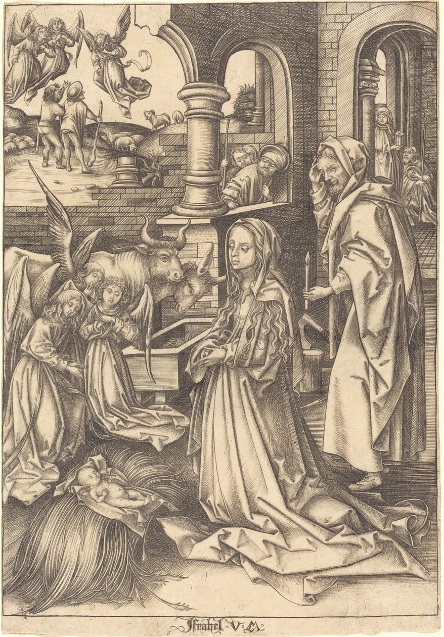The Nativity, c. 1490-1500 by Israhel van Meckenem