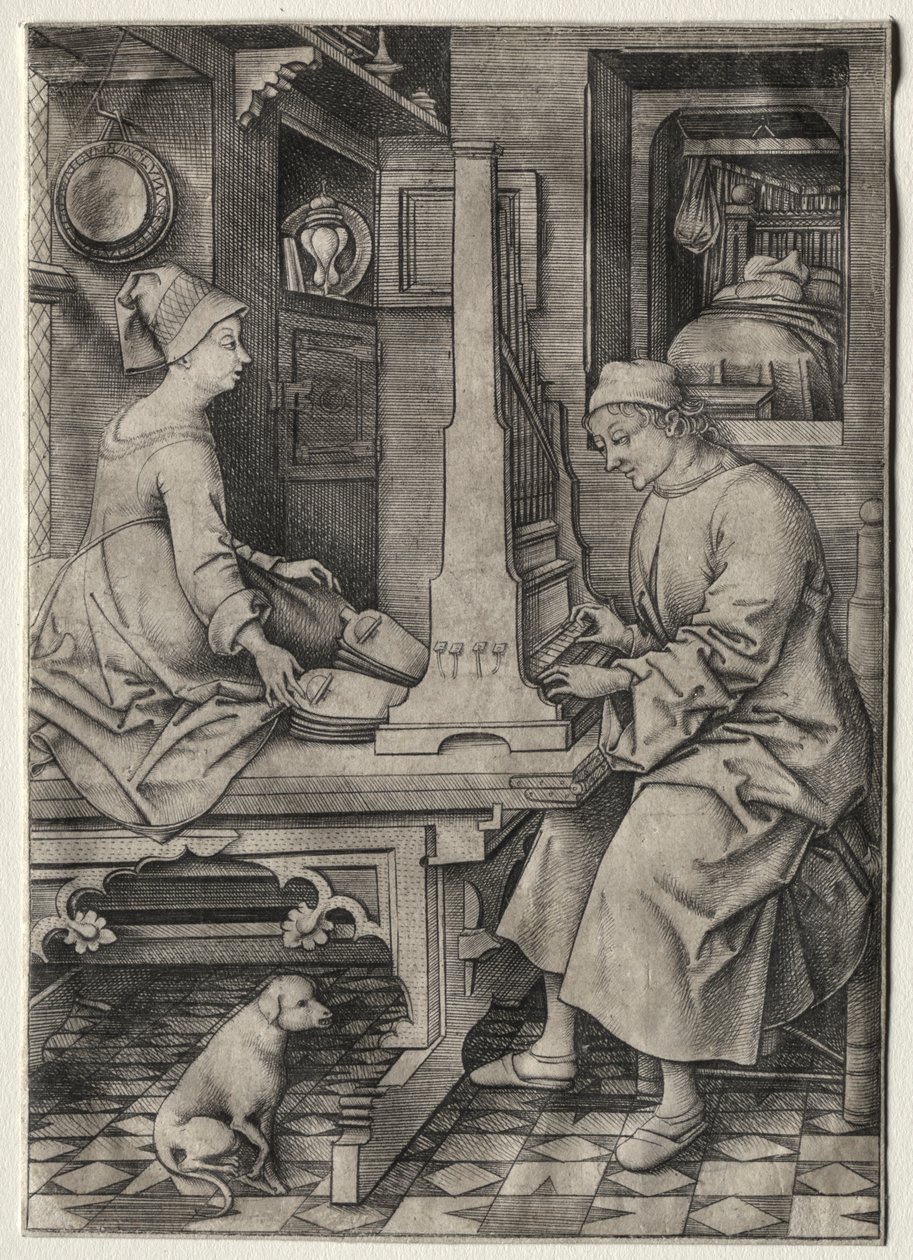 The Organ Player and His Wife by Israhel van Meckenem