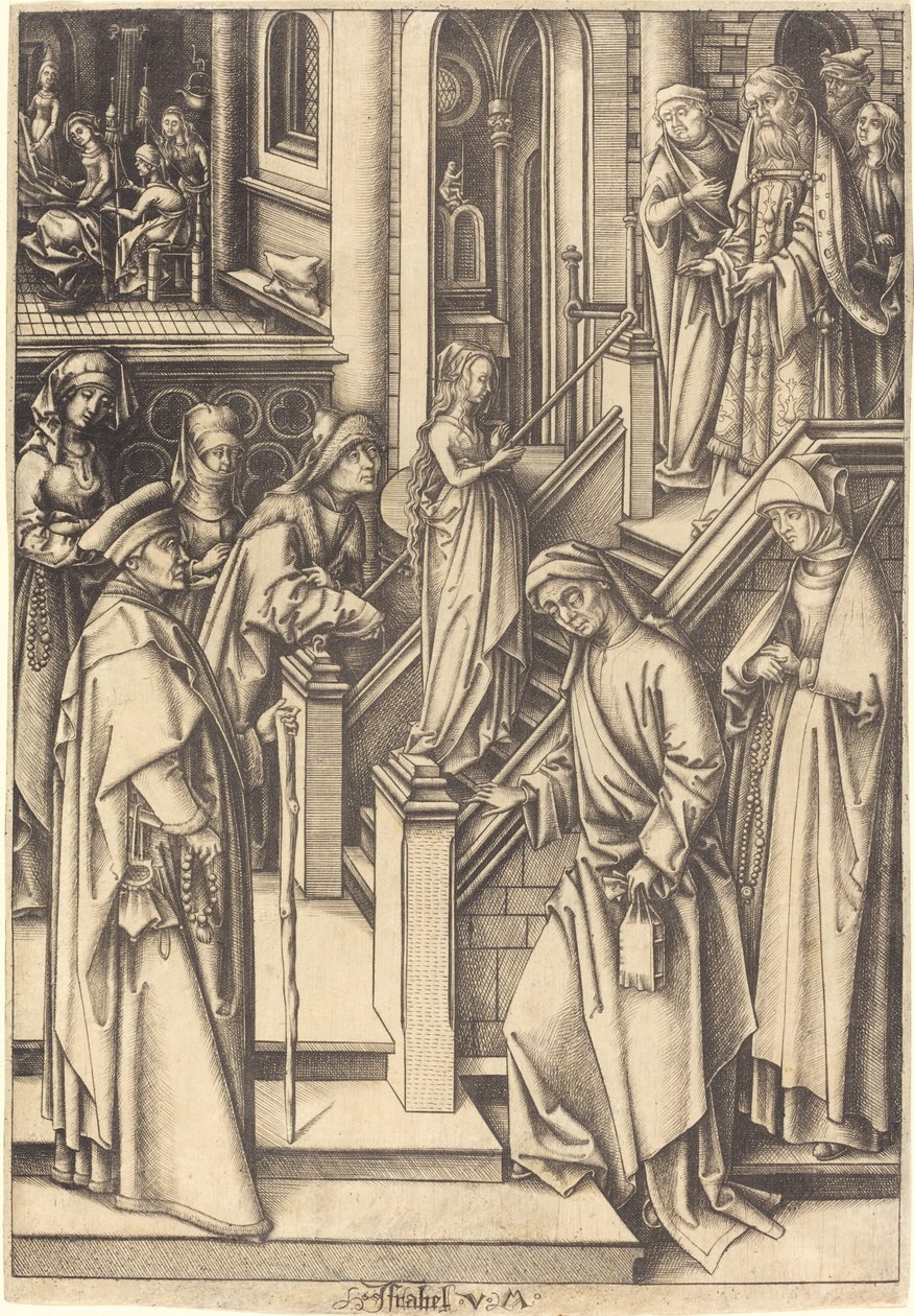 The Presentation of the Virgin by Israhel van Meckenem after Hans Holbein the Elder