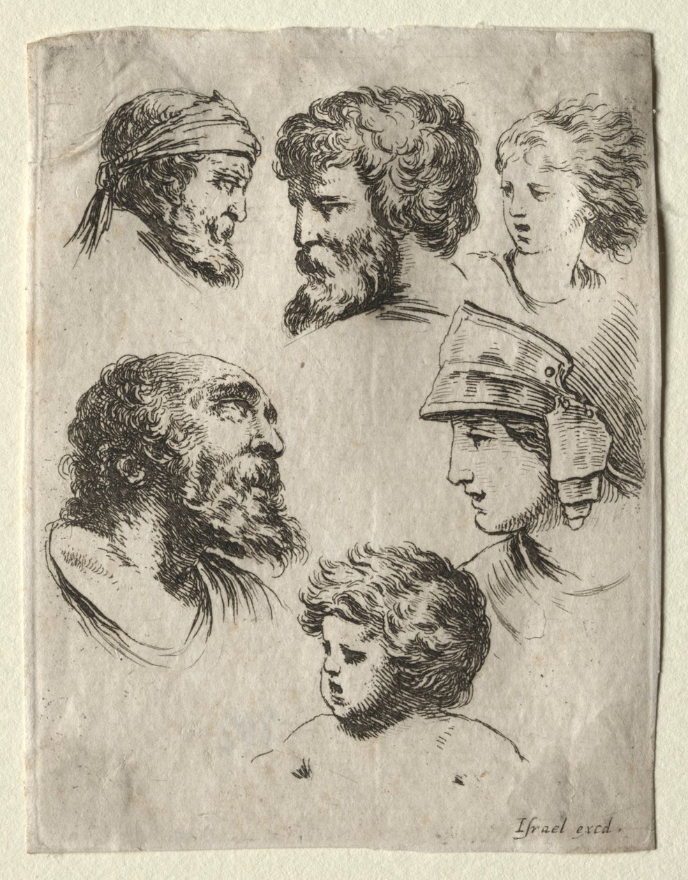 Book for Learning to Draw: Six Portrait Heads by Israël Henriet