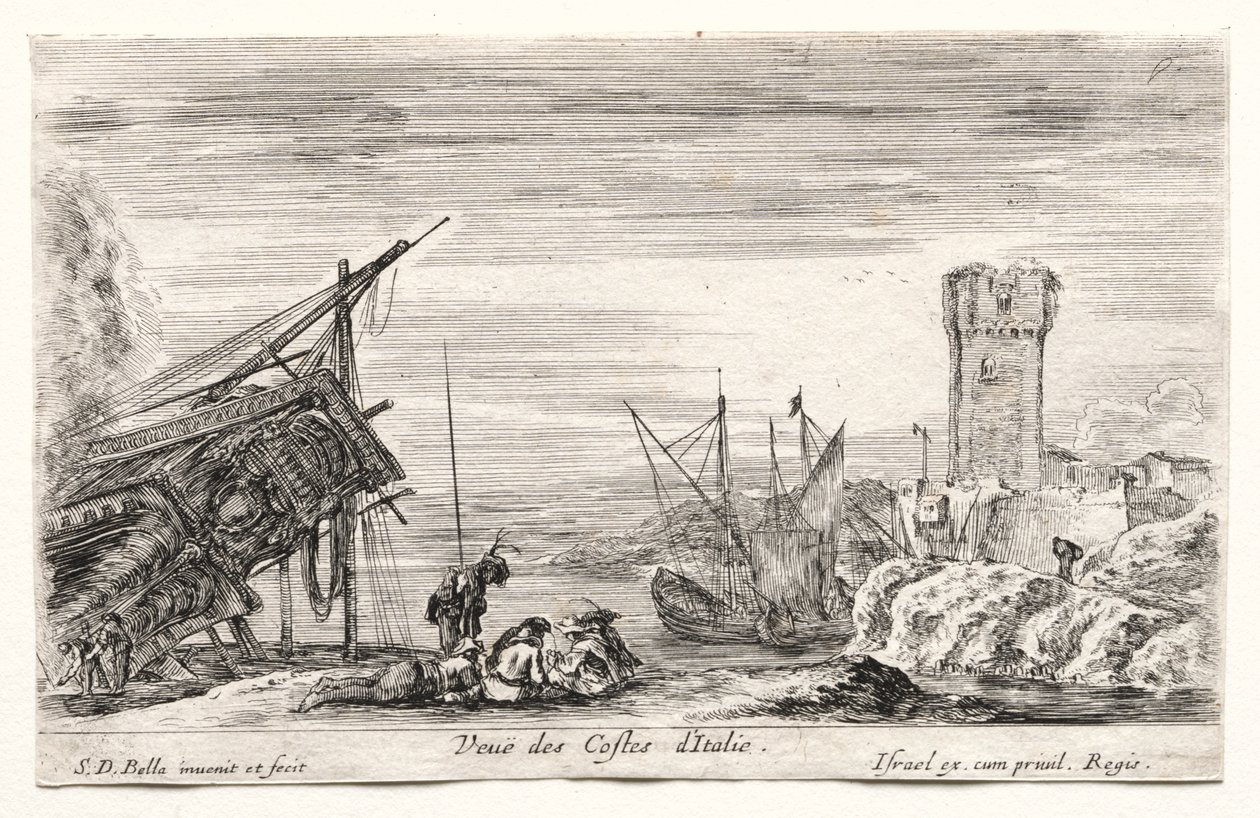 Views of Sea Ports: View of the Italian Coast by Israël Henriet