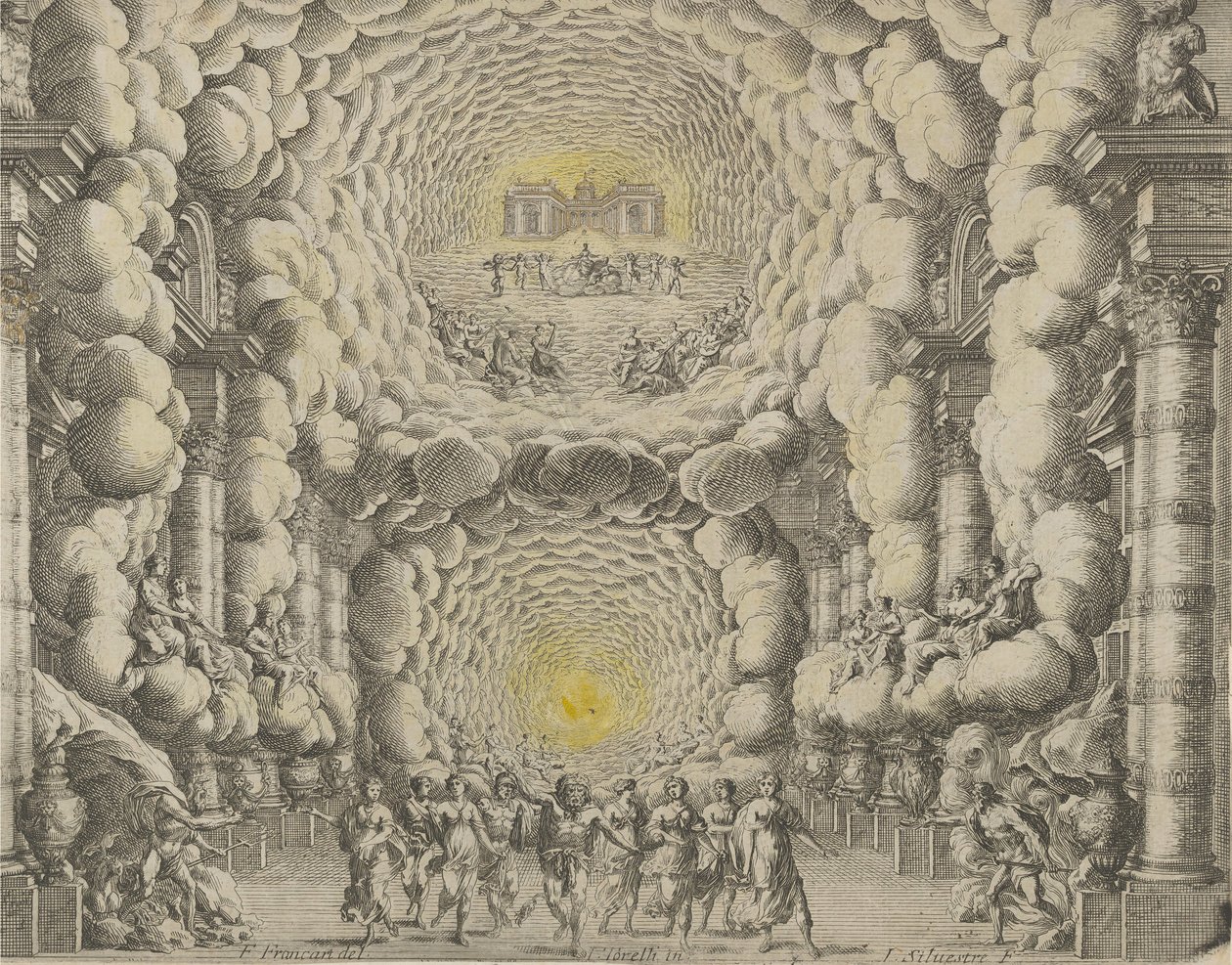 Design for a Theater Set Created by Giacomo Torelli da Fano for the Ballet 