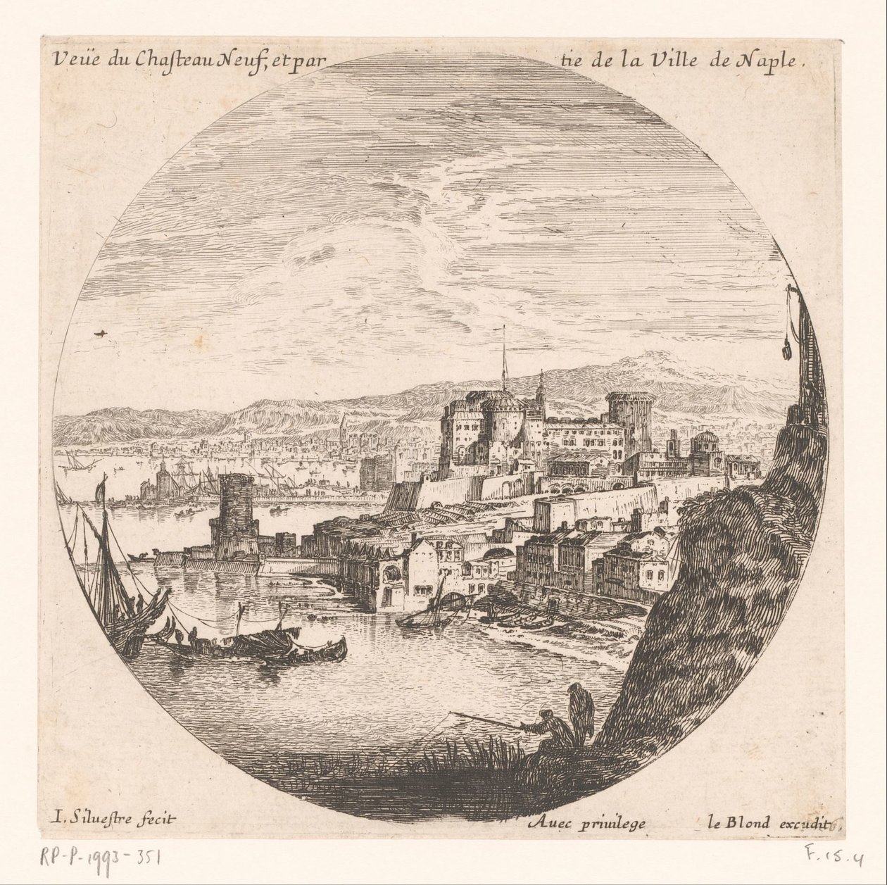 View of Castel Nuovo (series title: Various Views of Seaports) by Israël Silvestre