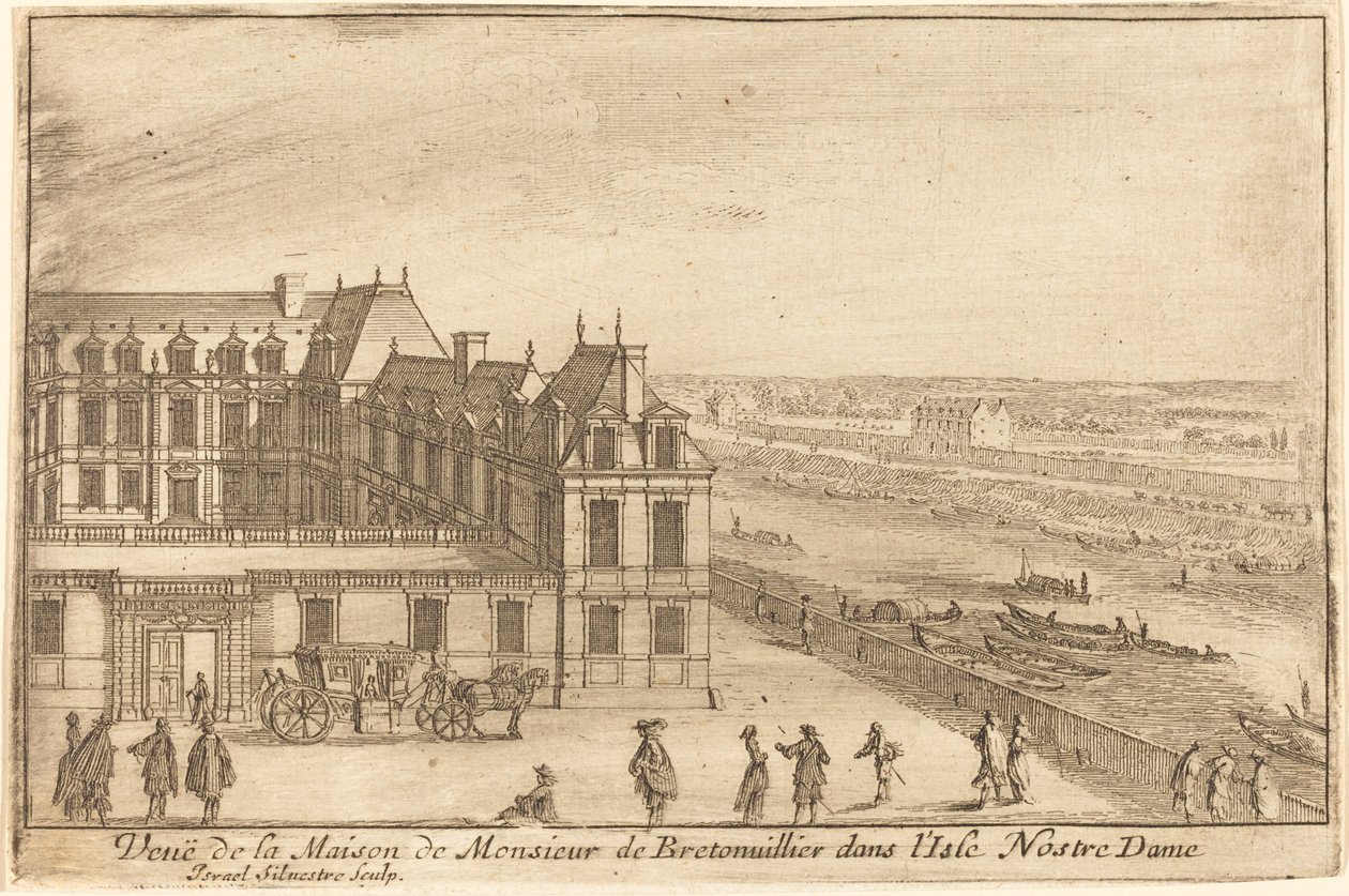 View of the House of Monsieur de Bretonuiller on the Isle Notre Dame by Israël Silvestre