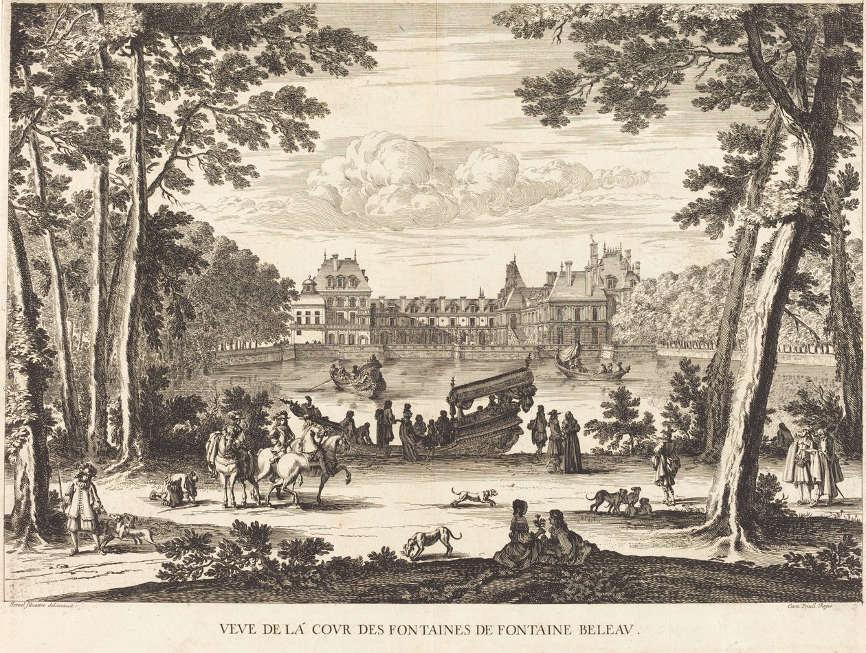 View of the Courtyard of the Fountains of Fontainebleau by Israël Silvestre