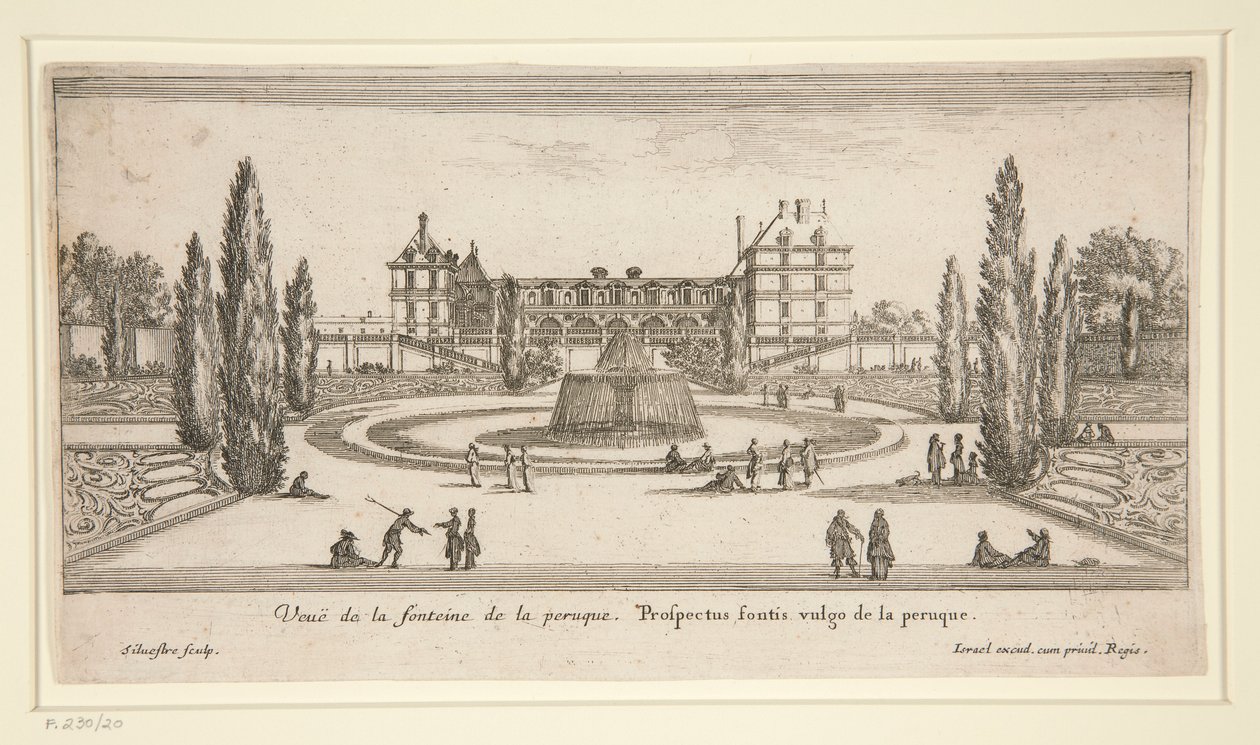 View of Chateau Liencourt: A Courtyard with a Fountain by Israël Silvestre