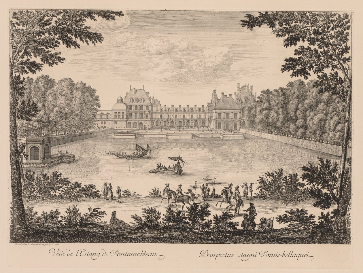 View of the Pond of Fontainebleau by Israël Silvestre