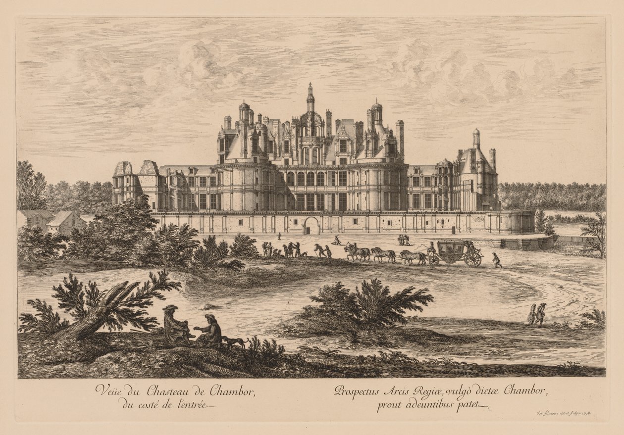 View of the Château de Chambord, from the entrance side, 1678 by Israël Silvestre
