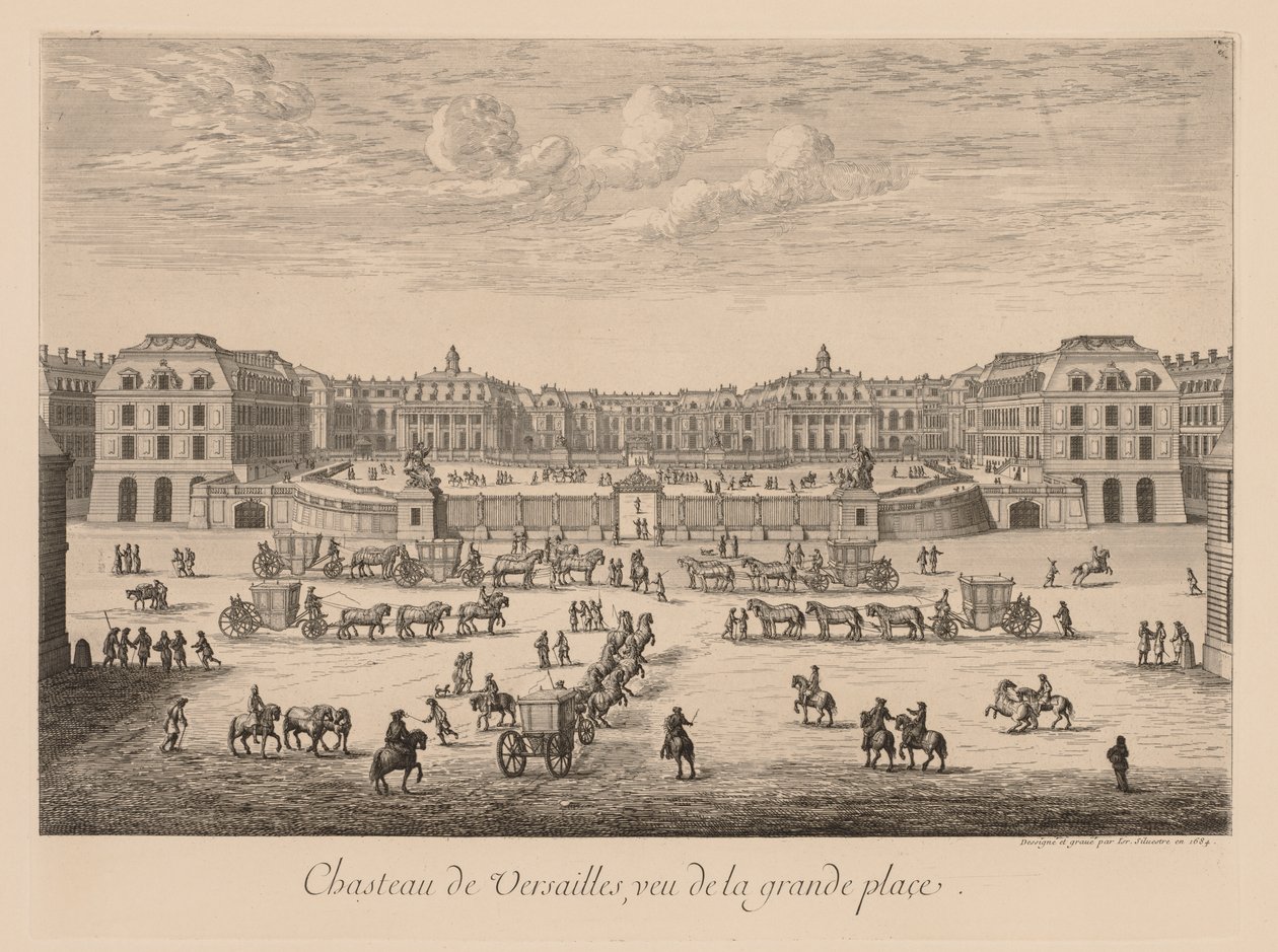 View of the Château de Versailles, Seen from the Grand Place by Israël Silvestre
