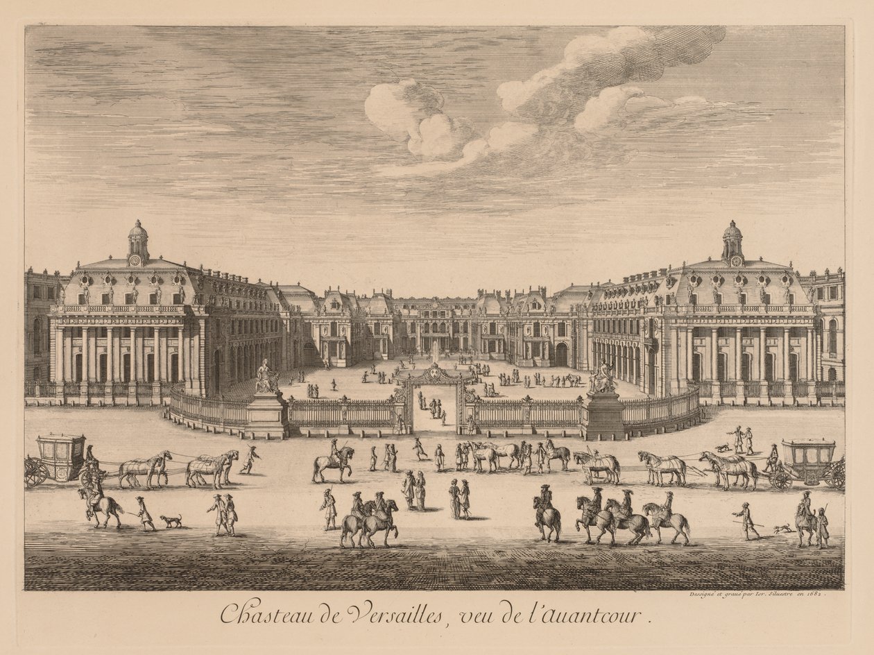 View of the Château de Versailles, from the Forecourt, 1682 by Israël Silvestre