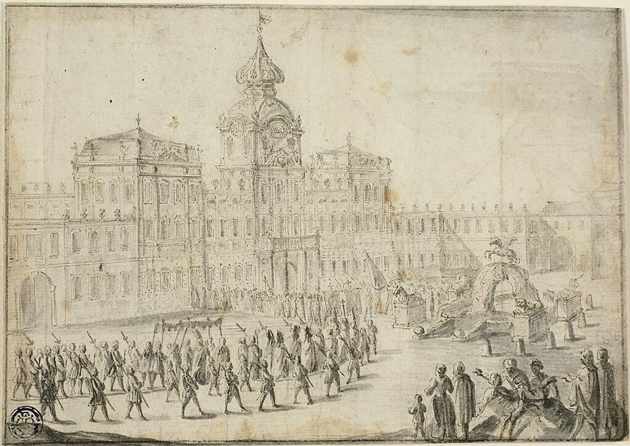 Religious Procession Entering Mirabell Palace, Salzburg by Israël Silvestre the Younger