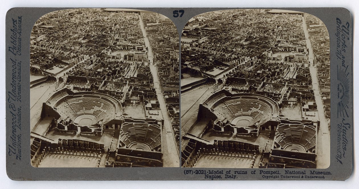 Model of the ruins of Pompeii, from The Underwood Travel Library, 1895 by Italian Photographer