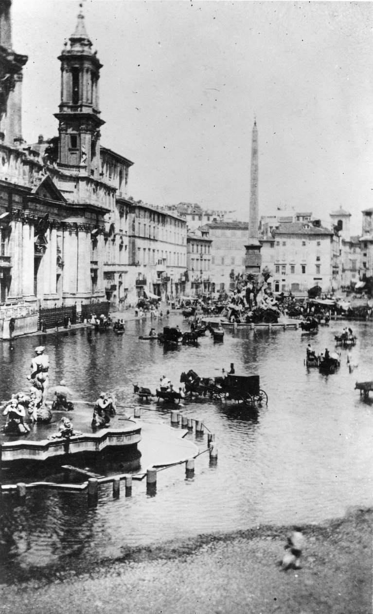 Piazza Navona, Rome, c.1865 by Italian Photographer