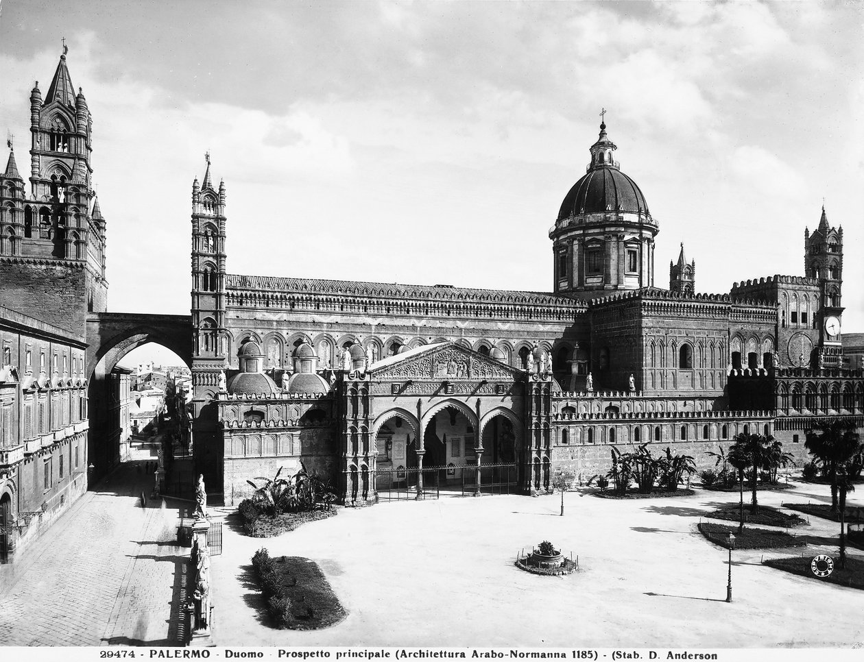 View of the right side of the Cathedral of Palermo, Sicily by Italian Photographer