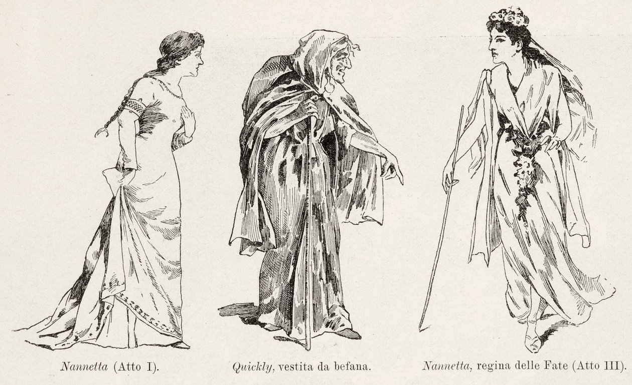 Costumes from the Opera Falstaff by Verdi, from L