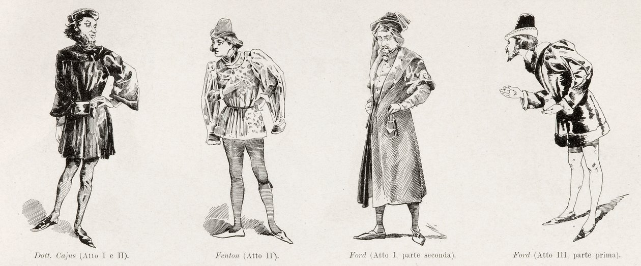 Costumes from the Opera Falstaff by Verdi, from L