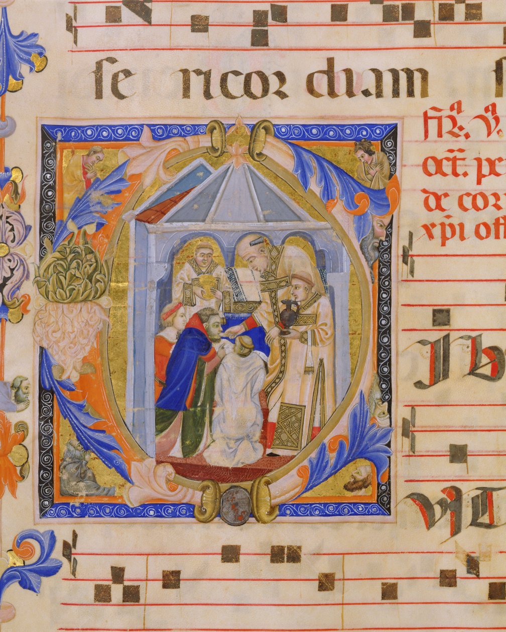 Historiated Initial C Depicting the Eucharist, from Missal D, by a Tuscan Illuminator, from San Marco e Cenacoli by Italian School