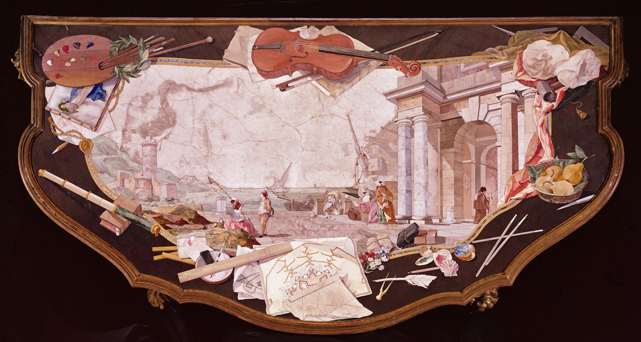 Pietra Dura Table Top by Italian School