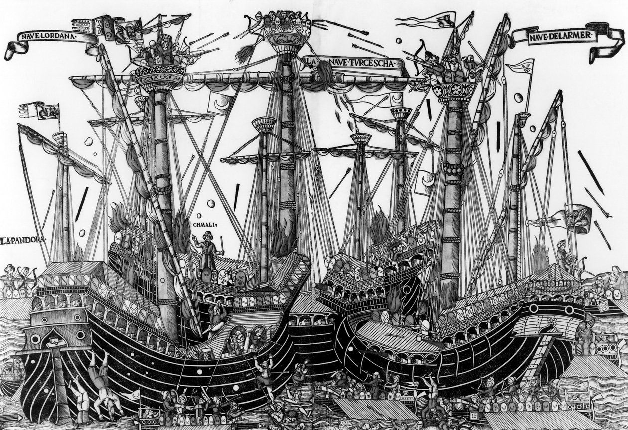 The Battle of Zonchio (1499) by Italian School