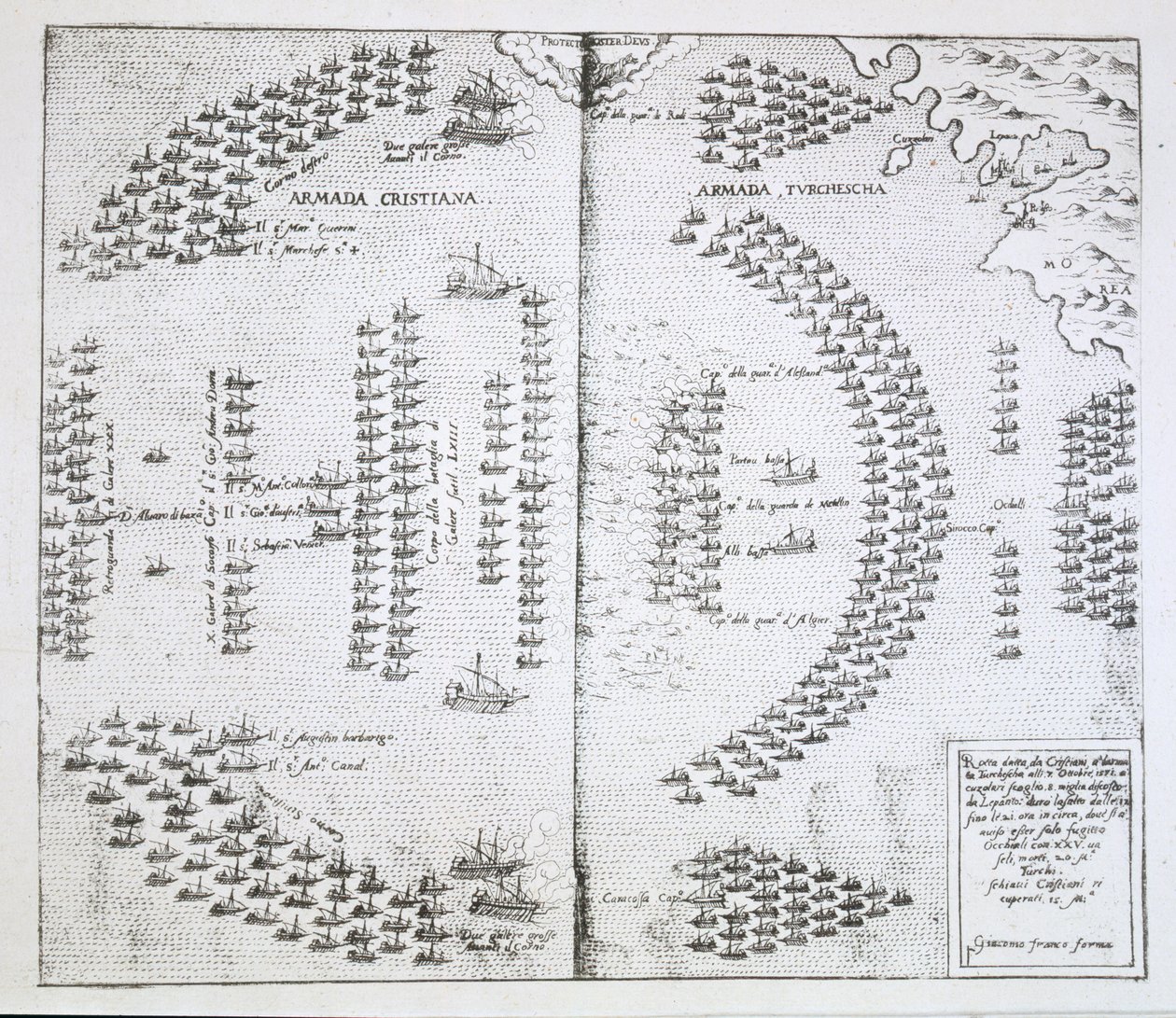 The Fleets Face Each Other, Illustration from Giacomo Franco