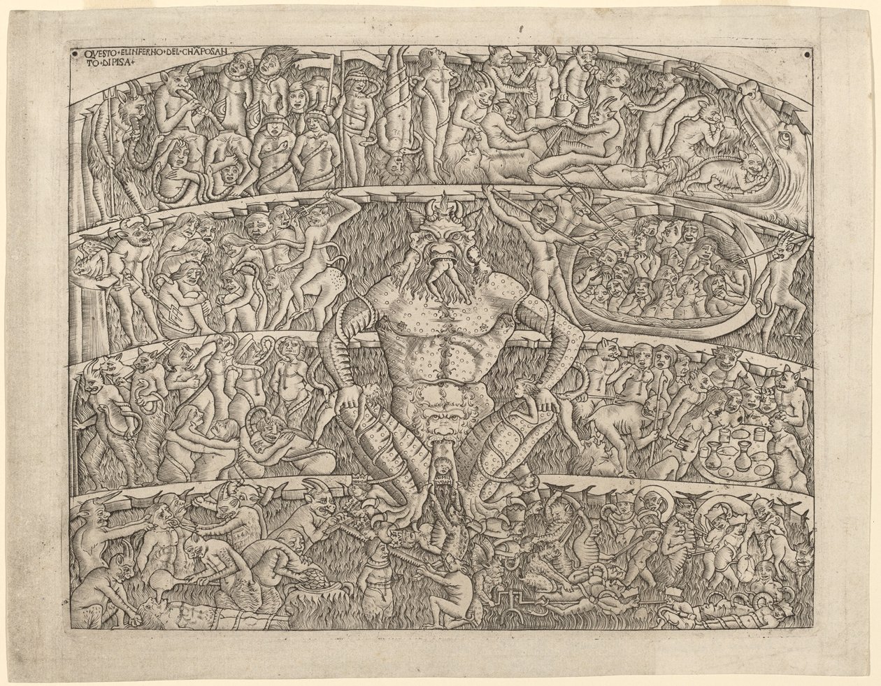 The Inferno, after the Fresco in the Camposanto of Pisa by Italian 15th Century
