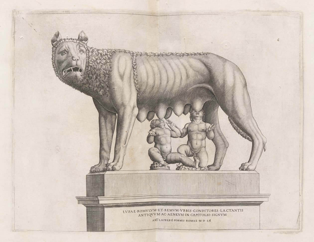 Capitoline Wolf with Romulus and Remus by Italian 16th Century