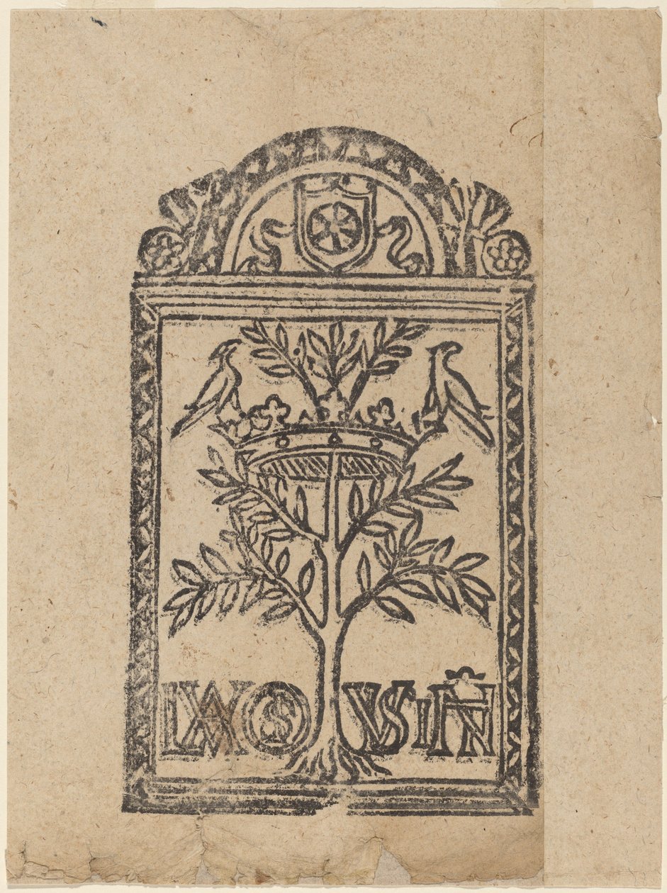 Tree with Crown and Two Birds by Italian 16th Century