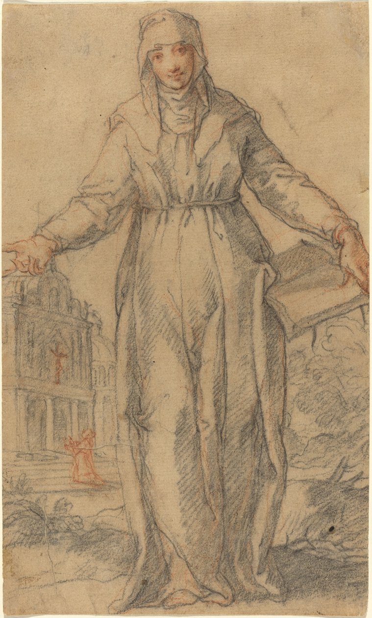 Female Saint (Saint Clare of Assisi or Saint Catherine of Siena?) by Italian 17th Century