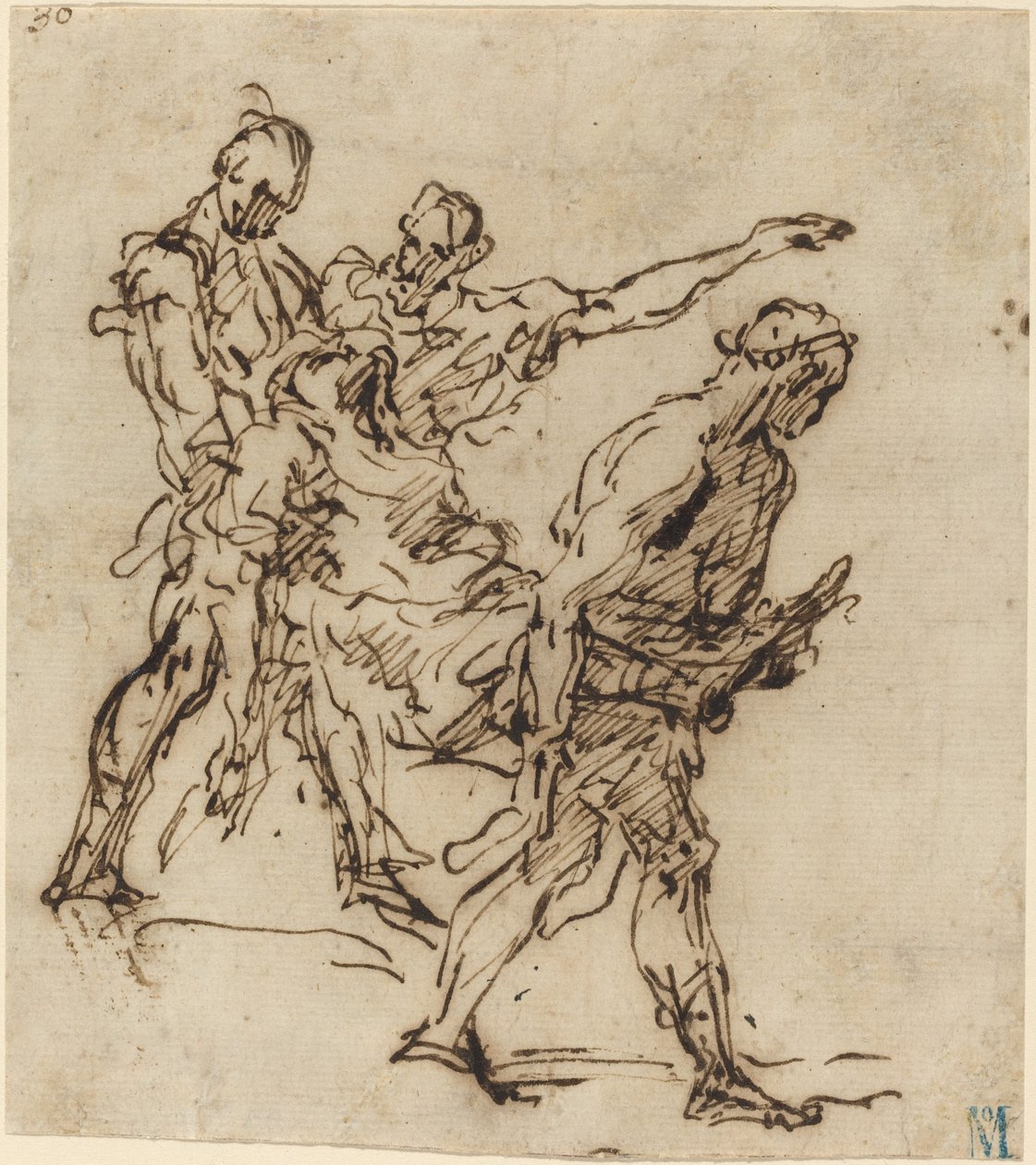 Figures Carrying a Body by Italian 17th Century