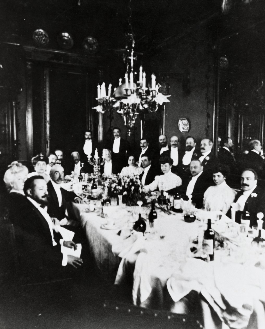 Lunch at Casa Sonzogno, Recognizable Guests Include Francesco Cilea, Pietro Mascagni, Umberto Giordano, Carlo Romussi, Arturo Colautti, Amintore Galli and Edoardo Sonzogno, Milan by Italian Photographer