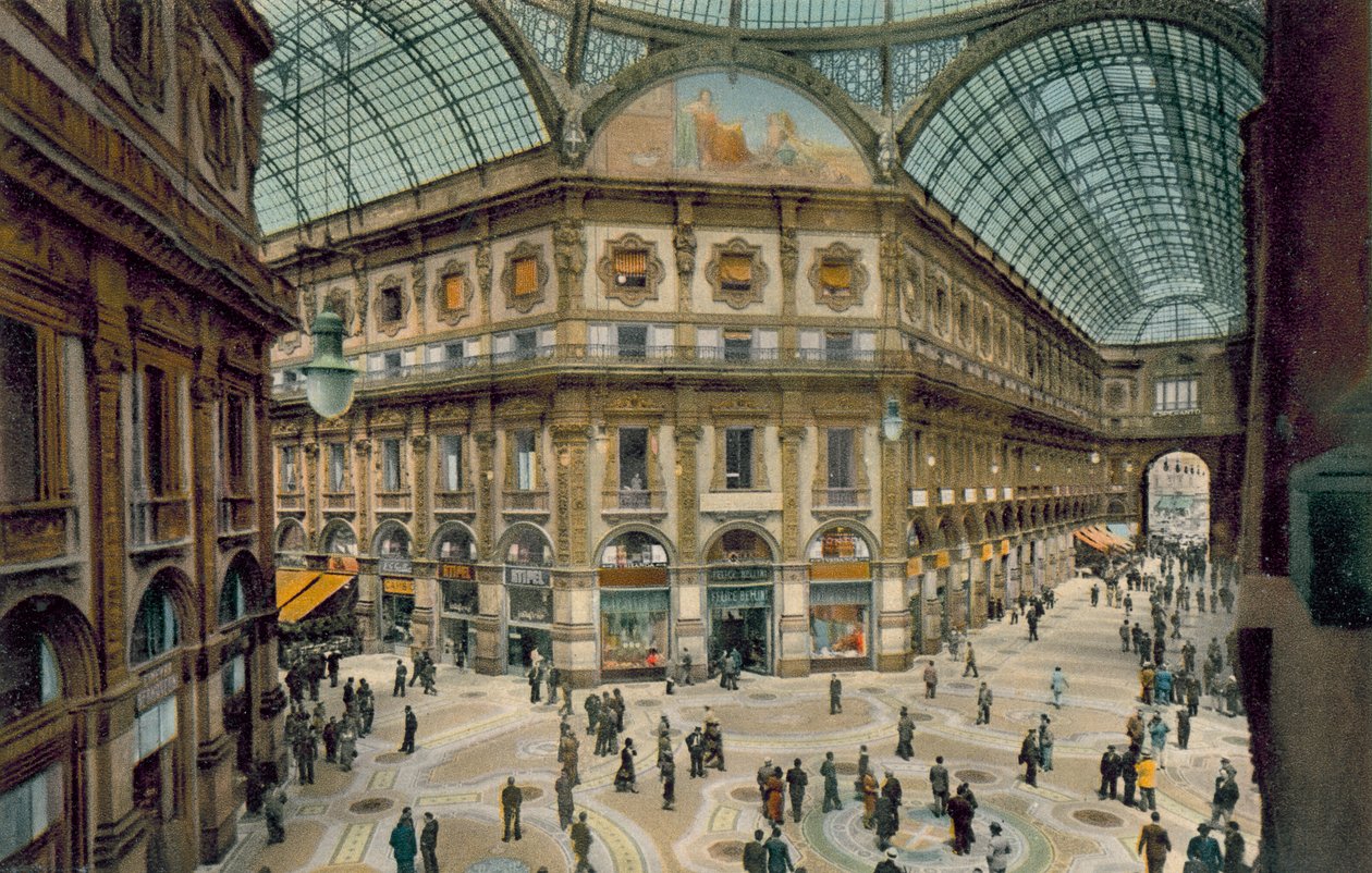 Milan: Interior of Galleria Vittorio Emanuele II by Italian Photographer