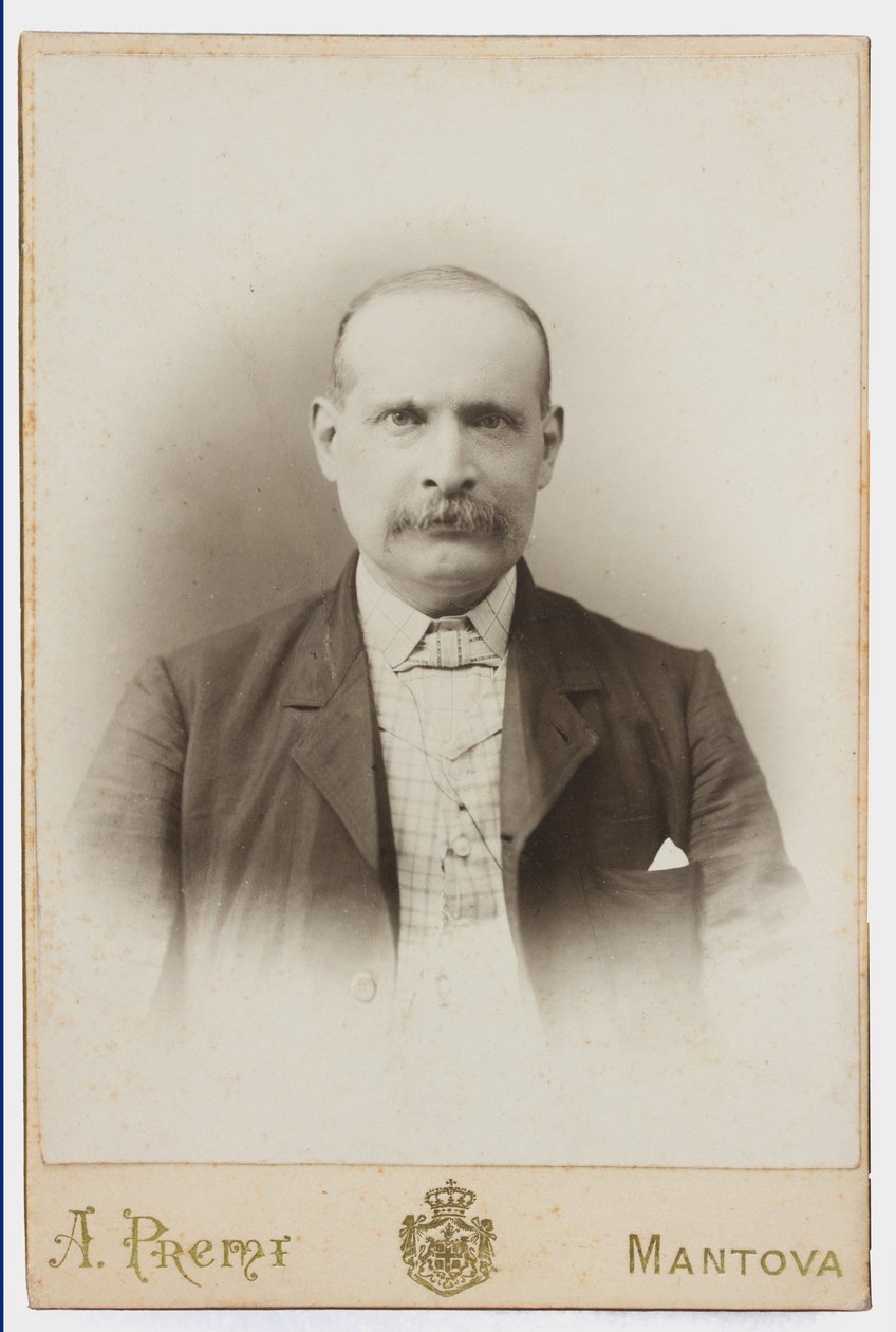 Photo on a postcard portraying the painter Albano Lugli by Italian Photographer