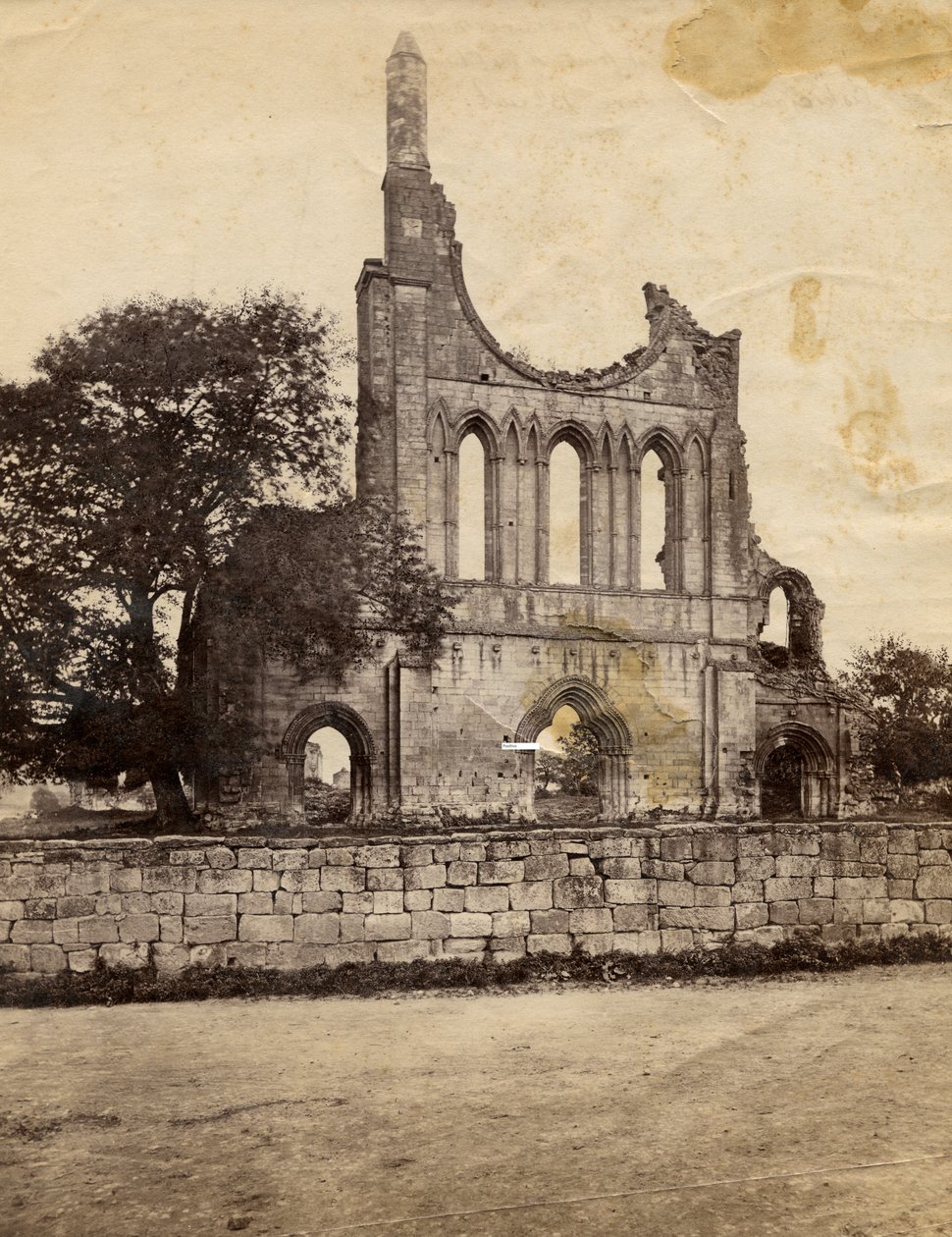 Ruins of Byland Abbey, Seen from Northwest, United Kingdom, circa 1890 by Italian Photographer