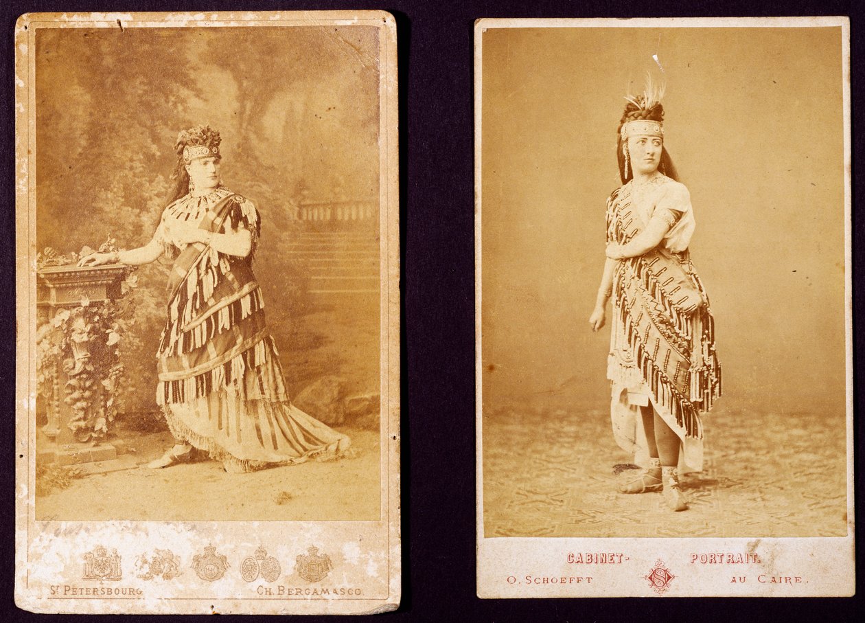 Teresa Stolz and Antonietta Pozzoni wearing costume for Aida by Italian Photographer