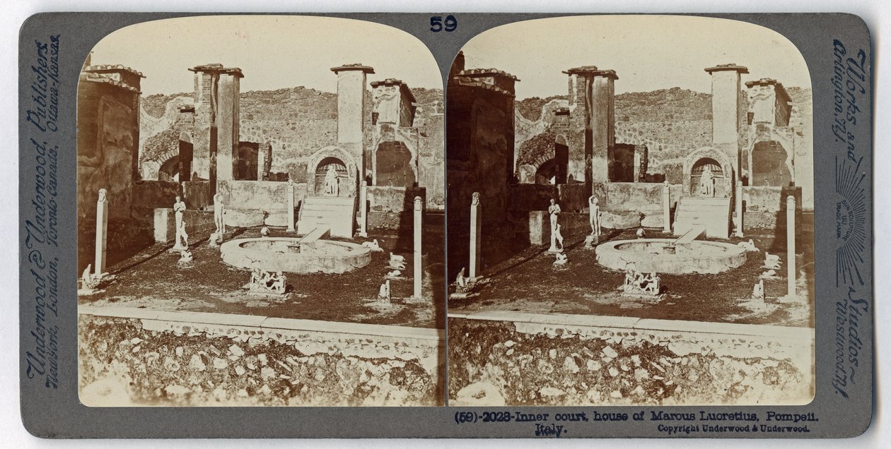 The House of Marcus Lucretius, Pompeii, from The Underwood Travel Library, 1895 by Italian Photographer