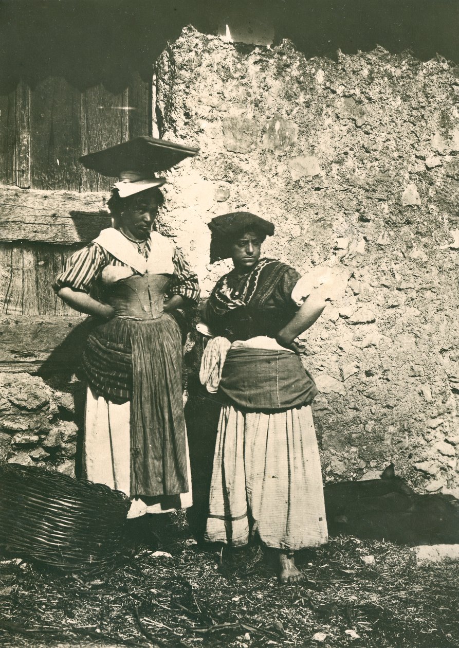 Two Farmers from the Roman Countryside Wearing Traditional Clothes, Italy, ca 1910 by Italian Photographer