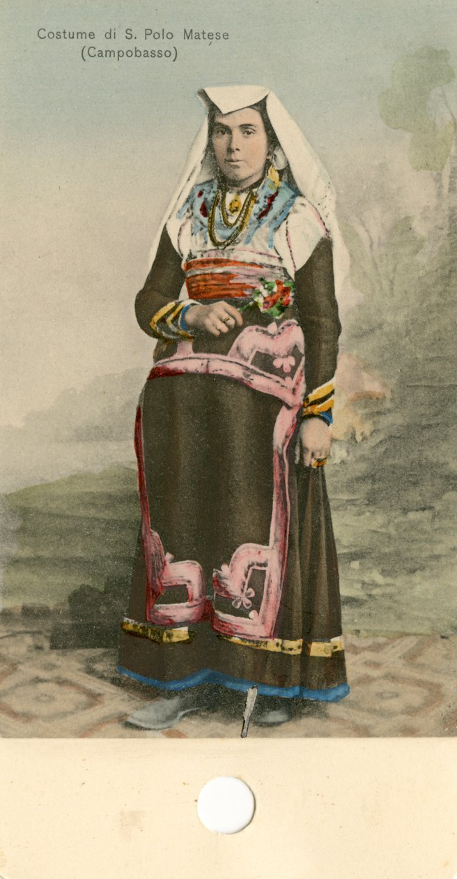 Woman Wearing Traditional Costume, San Polo Matese, Molise, Italy, ca 1910 by Italian Photographer