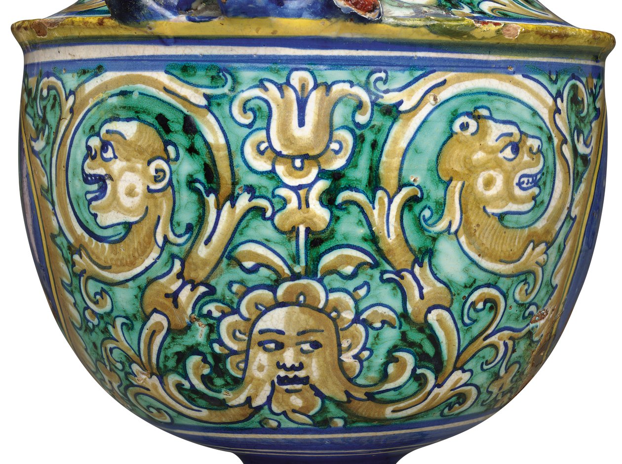 Deruta Maiolica Two-Handled Vase by Italian School