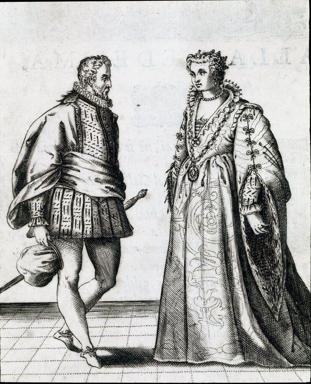 A couple of Italian nobility by Italian School