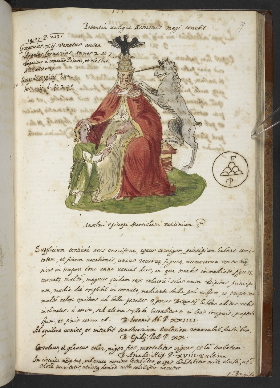 Prophecies and Images of the Fifteenth Pope, by Joachim of Fiore by Italian School