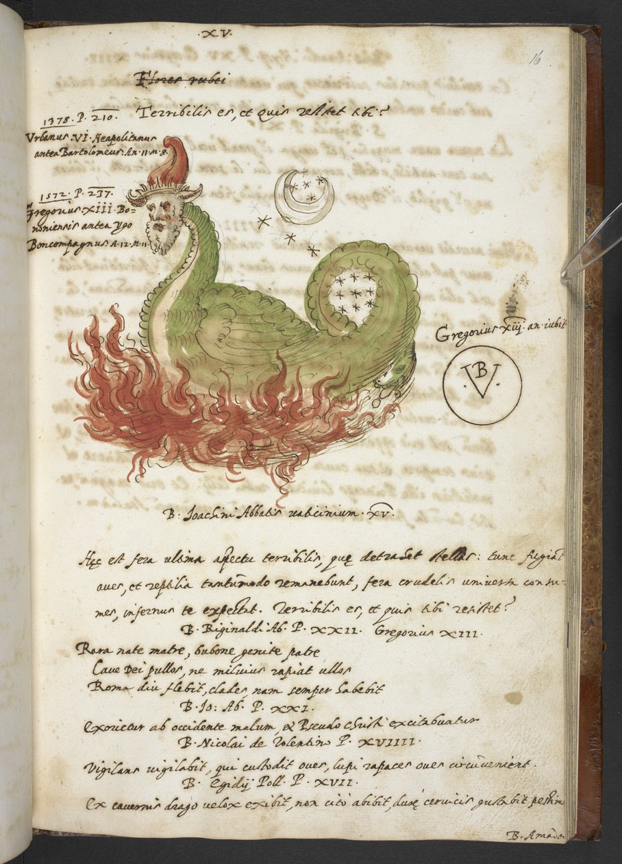Prophecies and images of the fifteenth Pope, by Joachim of Fiore by Italian School