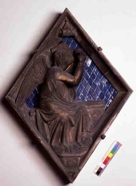Allegorical figure, relief tile from the Campanile by Italian School